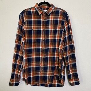 Sonoma Goods For Life Mens Flannel Shirt Size L Long Sleeve Plaid Casual Outdoor